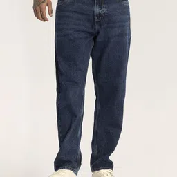 Snitch Men Loose Relaxed Fit Low Distress Stretchable Jeans-picture-10