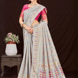 KSALIYA Floral Silk Blend Saree-picture-34