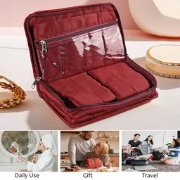 Kuber Industries Maroon 4 Pieces Self Design Jewellery Organisers image 3