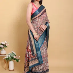 GOHILL ENTERPRISE Ethnic Motifs Pure Linen Handloom Saree-picture-14