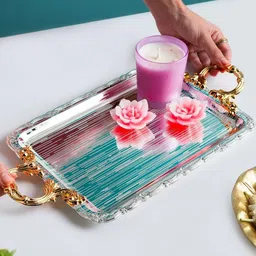 MARKET99 Ornate Rim Iron Decorative Tray, 36.5 x 19.5 cm image 3