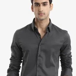 URBANICE Men Premium Slim Fit Solid Spread Collar Cotton Casual Shirt-picture-10