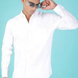 V-Mart Men Solid Spread Collar Cotton Casual Shirt-picture-36