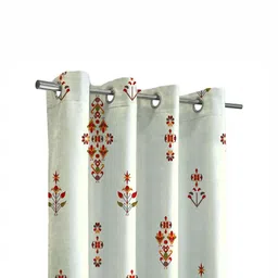 Steve & Anderson Indian Motifs Red 2 Pcs Ethnic Motifs Black Out Long Door Curtain (9Feet) image 5