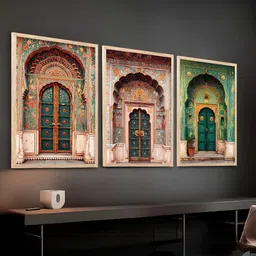 Kotart Pink & Green 3 Pieces Traditional Wooden Rectangle Wall Arts image 5