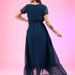 Femvy Georgette Fit & Flare Maxi Dress image 4