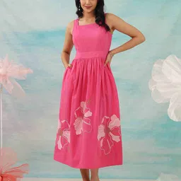 MISRI Women Solid Fit & Flare Dress-picture-26