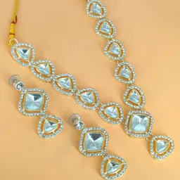 HS FATIO Stone-Studded & Beaded Jewellery Set image 1