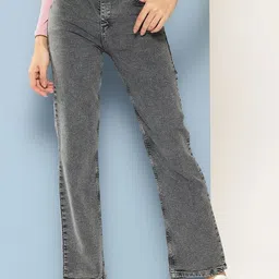 Muhuratam Girls Casual Grey Colour Solid Denim Jeans-image-72