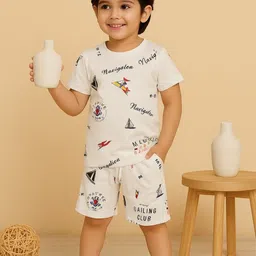 Kidbea Boys Short Sleeves Pure Cotton T-shirt With Shorts-image-31