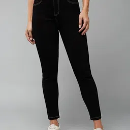 DOLCE CRUDO Women Skinny Fit High-Rise Heavy Fade Stretchable Jeans-image-26