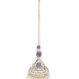 Peora Silver-Plated Crystal Cubic Zirconia & Beads Jewellery Set image 3