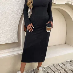 StyleCast V-Neck Flared Sleeve A-Line Midi Dress image 5