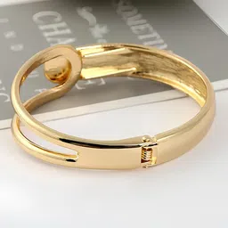 KARISHMA KREATIONS Unisex Stainless Steel Gold-Plated Kada Bracelet image 2