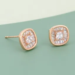 Kushal's Fashion Jewellery Rose Gold-Plated Zircon Studded Party Classic Studs Earrings-picture-41