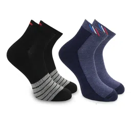 BAESD Pack Of 2 Patterned  Cotton Ankle-Length Socks-picture-39