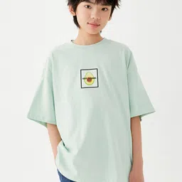 LULU & SKY Girls Printed Pure Cotton Pockets Boxy T-shirt-image-45