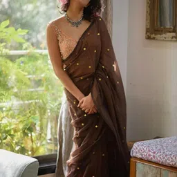 Jinal & Jinal Embellished Sequinned Pure Cotton Saree-picture-22