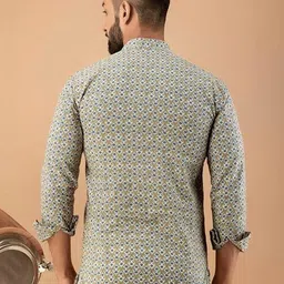 Krudha Creations Men Keyhole Neck Thread Work Anarkali Kurta image 2