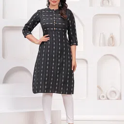 VCJ Ethnic Motifs Printed Mandarin Collar Straight Kurta-picture-37