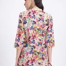 Anouk Rustic Floral Printed Mandarin Collar Straight Kurti image 5