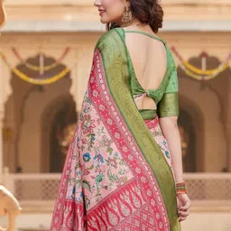 ZAMUNA Floral Silk Blend Bhagalpuri Saree image 4