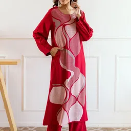 GoSriKi Geometric Printed Straight Kurta With Palazzo image 5