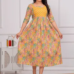 FASHION SWAG Printed Cotton Maternity Ethnic Dress-picture-13