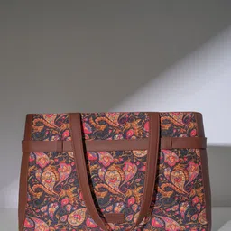 ZOUK Women Ethnic Motifs Printed Shopper Leather Tote Bag-image-86