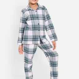 Clt.s Unisex Kids Checked Night suit image 4