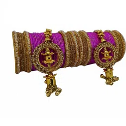 RENOY Set Of 68 Stones-Studded & Beaded Bangles-picture-16