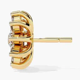 VALANOVA 18Kt Lab Grown Gold Diamond Studded Earrings-3.44 gm image 4