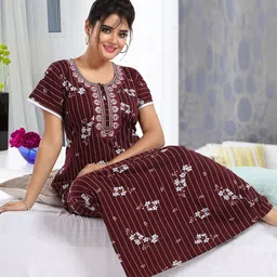 Lady Venom Women Printed Maxi Nightdress-image-9