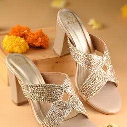 Rocia Women Embellished Party Open Toe Block Heel Sandals-picture-13