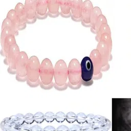 BEECELL CREATION Women Set of 2 Elasticated Evil Eye Artificial Beads Bracelet-picture-27