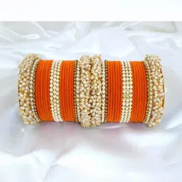 AMSHA Lime Green Glass Artificial Stones Bangle-picture-23