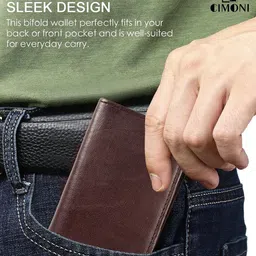 CIMONI Men Leather Three Fold Wallet image 3