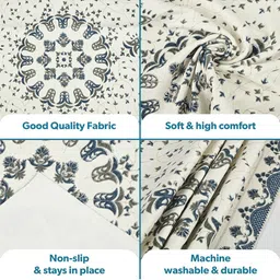 Kuber Industries Grey & White Printed Cotton Sofa Cover image 2