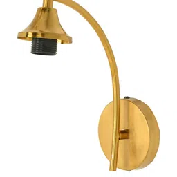 1ST TIME White & Gold-Toned Printed Glass Frustum Shaped Wall Lamp image 3