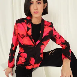 BAESD Printed Slim-Fit Single Breasted Blazer image 4