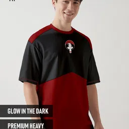 Crazymonk Itachi X Sharingan Printed Drop-Shoulder Sleeves Oversized Cotton T-shirt image 4