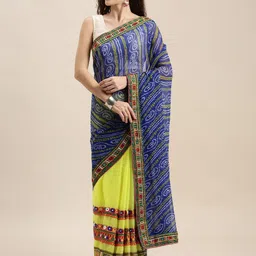 DIVASTRI Bandhani Embroidered Pure Georgette Bandhani Saree-picture-13