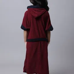 elevanto MAROON-NAVY 3XL Bath Robe image 2
