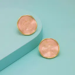 Kushal's Fashion Jewellery Gold-Plated Circular Shaped Zircon Studded Studs Earrings-picture-37