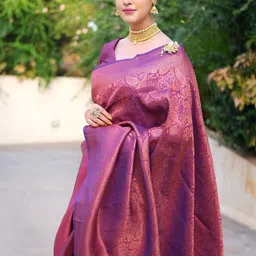 Lyzoo Paisley Zari Saree image 4