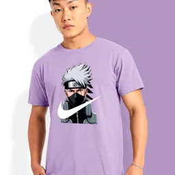 Moda Rapido Men Naruto Graphic Printed Round Neck Cotton T-shirt-picture-28