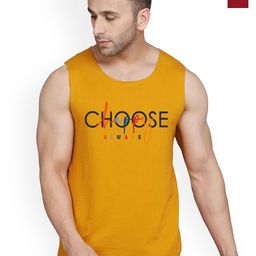 SLOWLORIS Pack of 2 Printed Combed Cotton Vest VSL26 CMB(CHS MUSTARD)(ADV MAROON)-image-12