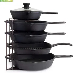 fangruik Utensil Kitchen Rack Pot Pan Organizer Bartan Stand Iron-picture-42