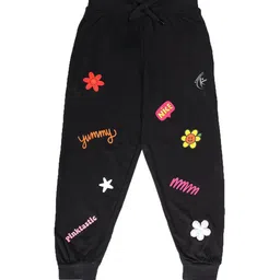 KiddoPanti Girls Pure Cotton Printed Mid-Rise Joggers-image-59