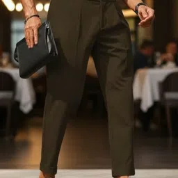 Next One Men Tailored Slim Fit Easy Wash Pleated Trousers-picture-29
